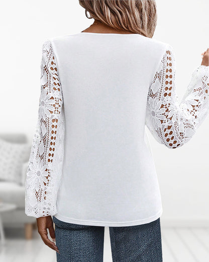 Elmie | Lässige Bluse mit Spitze