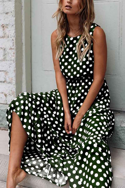 Felicia |Polka Dot Rundhalsausschnitt Kleid