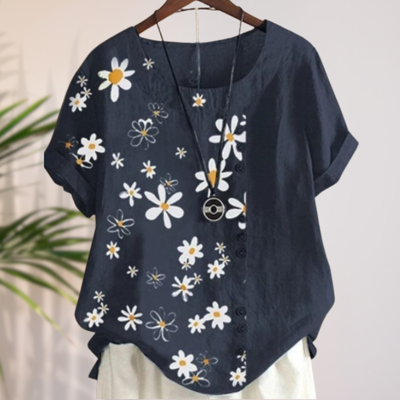 Camille® | Wunderschönes Loose Shirt mit floralen Details