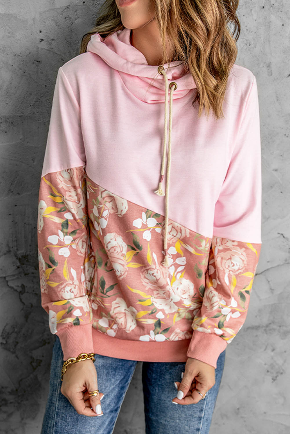 Floral Women's Drawstring Hoodie