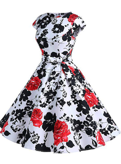 Juliet® | Frauen Print Kurzes Kleid im Vintage-Stil der 1950er Jahre