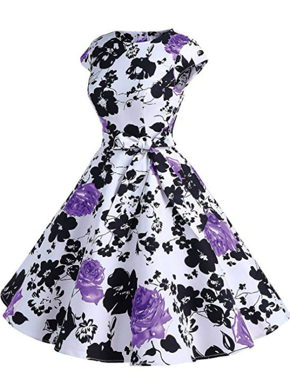 Juliet® | Frauen Print Kurzes Kleid im Vintage-Stil der 1950er Jahre