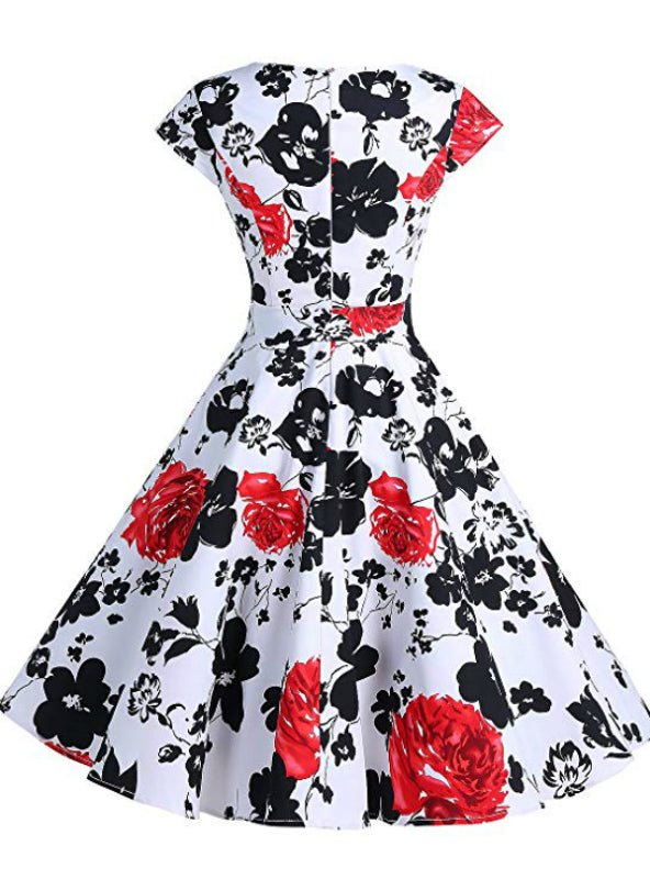 Juliet® | Frauen Print Kurzes Kleid im Vintage-Stil der 1950er Jahre