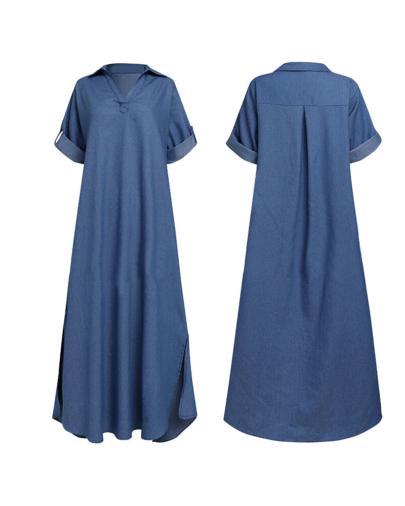 Carla® | Denim-Kleid in einer Farbe