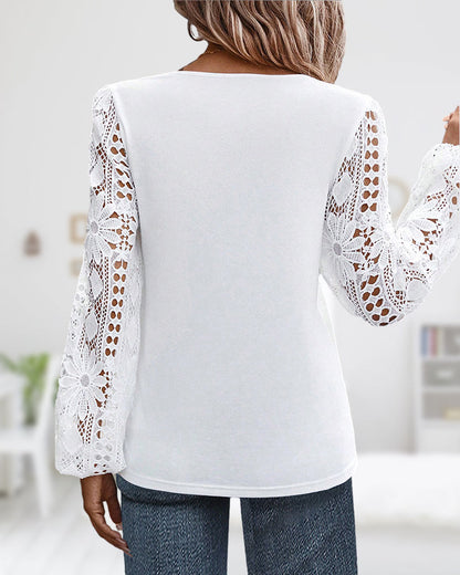 Elmie | Lässige Bluse mit Spitze