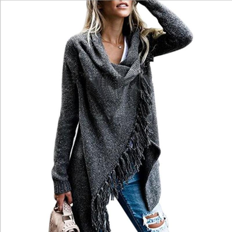 Tassels Wrapped Women Oversized Long Cardigans