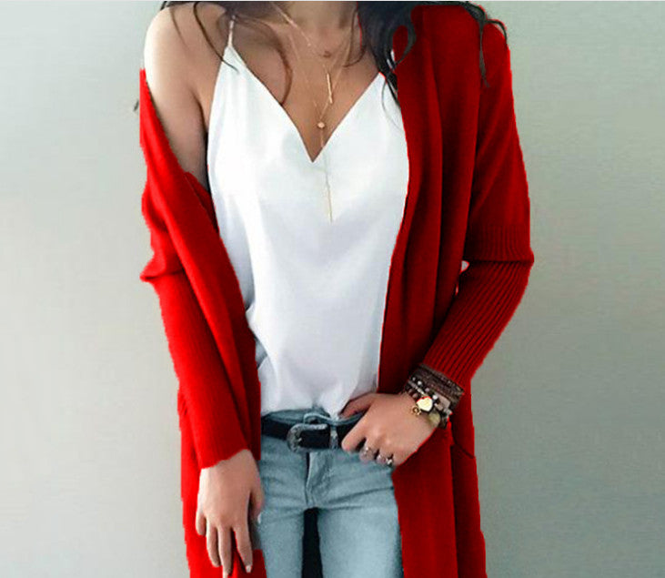 Women’s Long Sleeve Knit Cardigan with Pockets