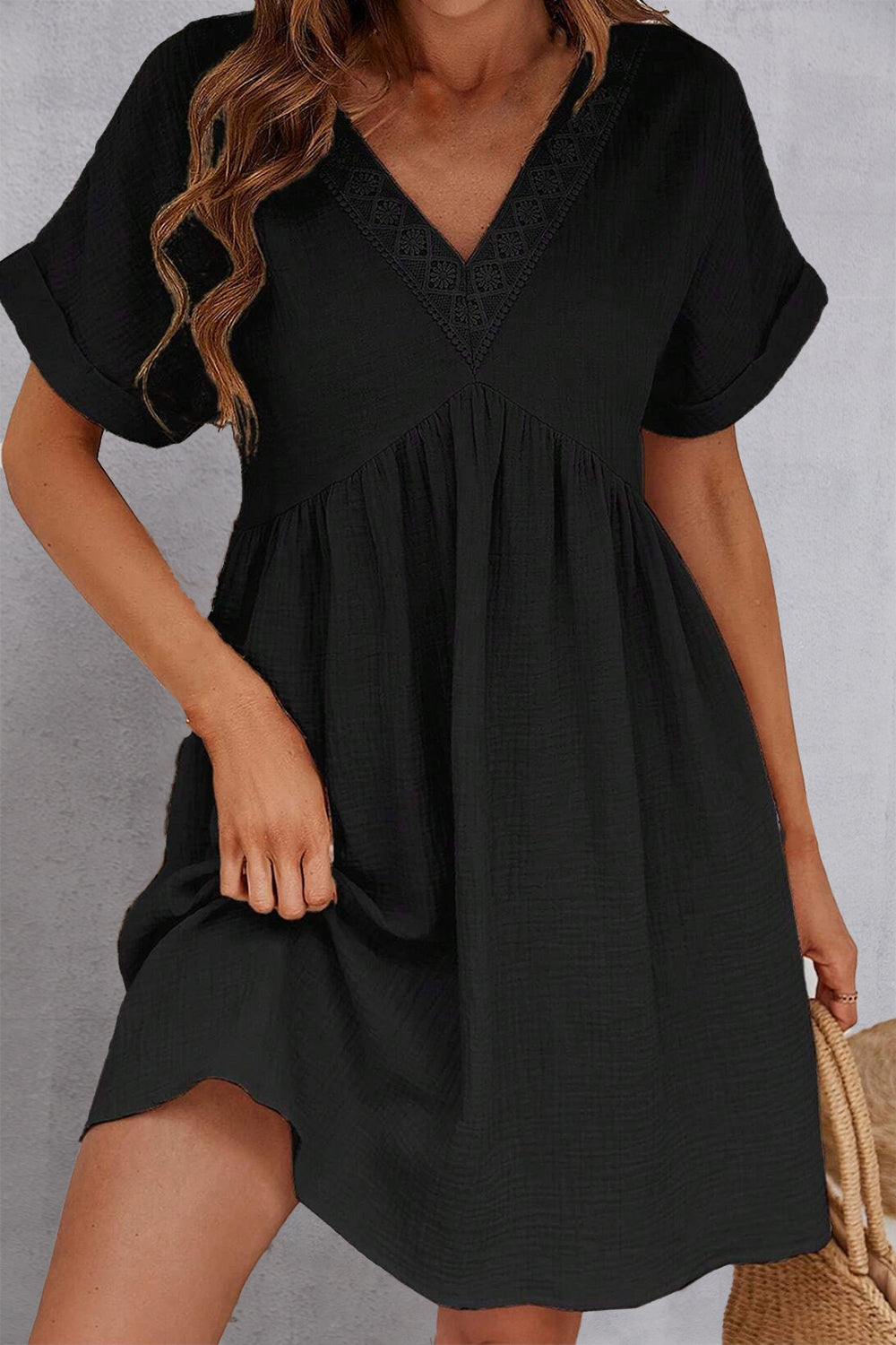 Casual V-Neck Short Sleeve Dress (2 Colors) Dress Krazy Heart Designs Boutique