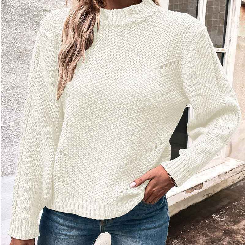 Green-Womens-Fashion-Sweater-Long-Sleeve-Casual-Ribbed-Knit-Winter-Clothes-Pullover-Sweaters-Blouse-Top-K403