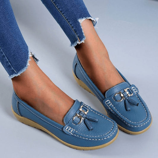 Dana® | Leder Lässige flache Loafer