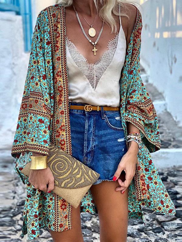 Bohemian Long Sleeve Mid-Length Cardigan Shopvhs.com