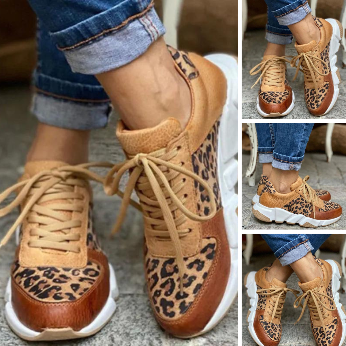 Liana® | Lässige Leoparden-Turnschuhe mit dicker Sohle