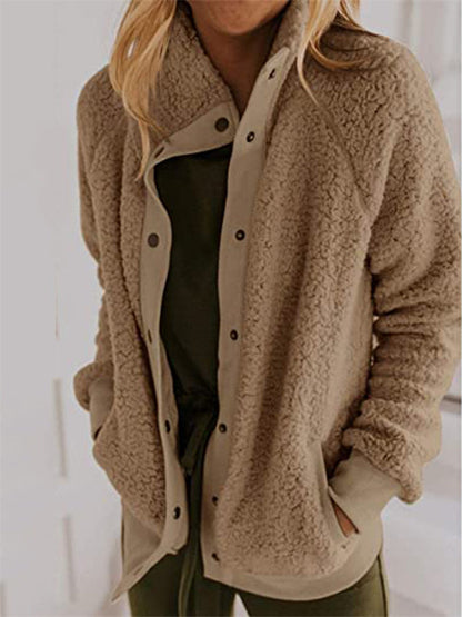 Casual Style Solid Color Loose Button Sweater Coat Shopvhs.com