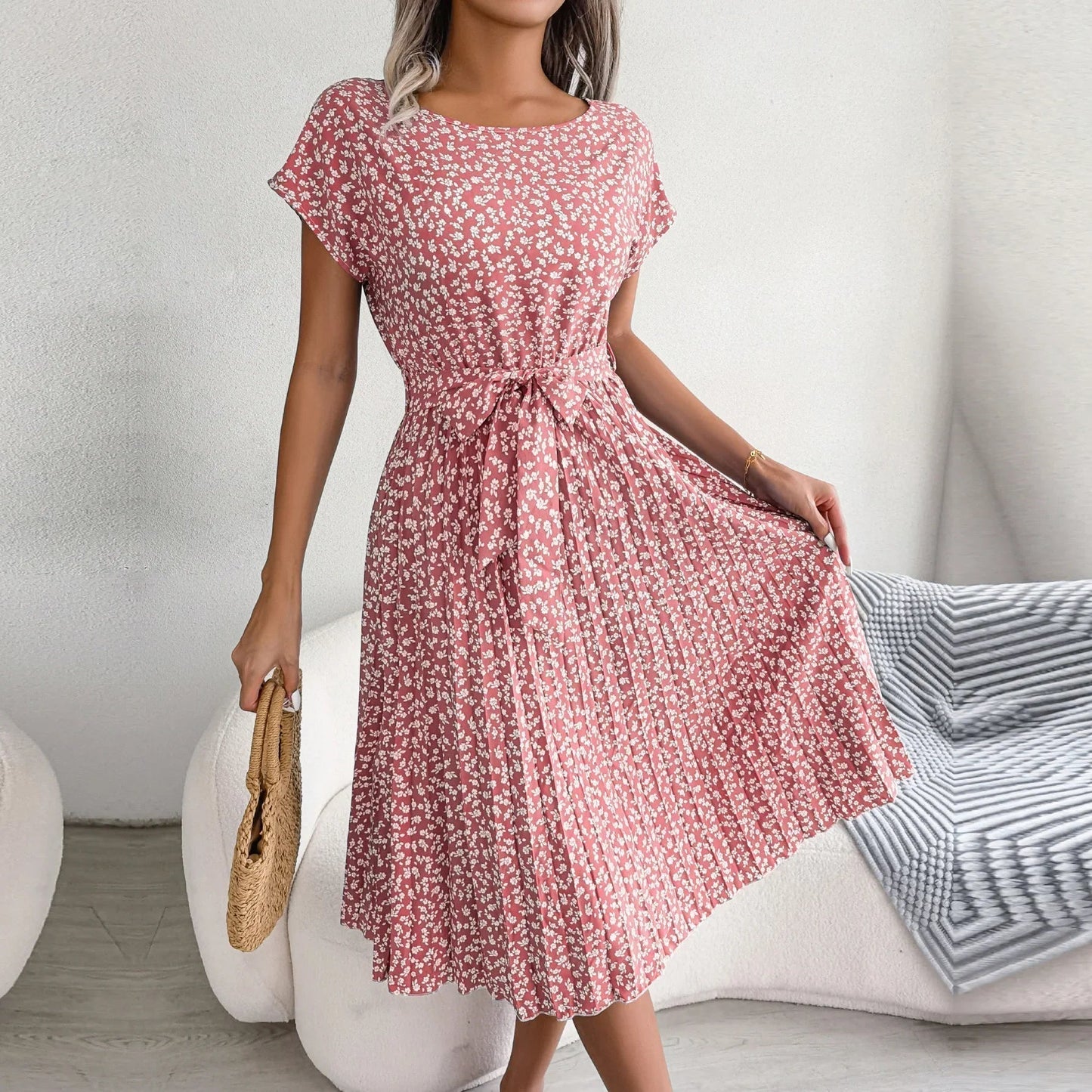 Penelope® | Verspieltes kurzärmeliges Kleid mit Blumenmuster für Frauen