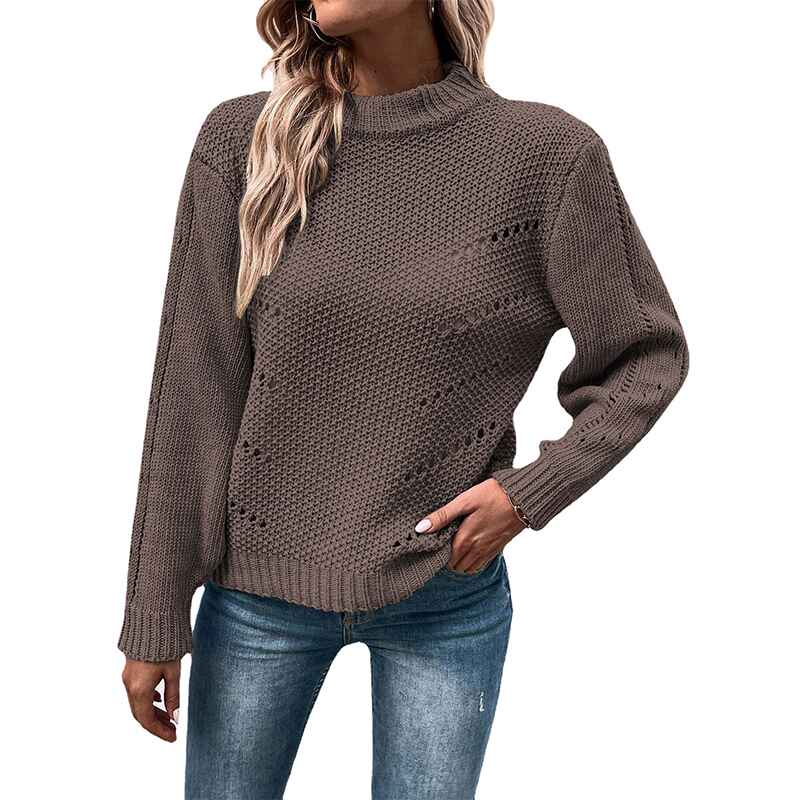 Khaki-Womens-Fashion-Sweater-Long-Sleeve-Casual-Ribbed-Knit-Winter-Clothes-Pullover-Sweaters-Blouse-Top-K403