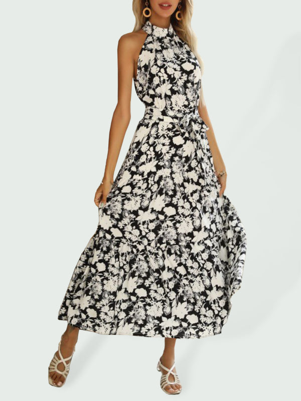 Dress- Floral Fantasy: Maxi Dress for Any Occasion- - Pekosa Women Clothing