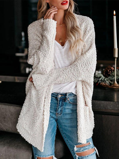 Fashion Pocket Long Sleeve Plush Cardigan Shopvhs.com