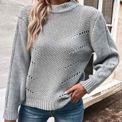 Purple-Womens-Fashion-Sweater-Long-Sleeve-Casual-Ribbed-Knit-Winter-Clothes-Pullover-Sweaters-Blouse-Top-K403