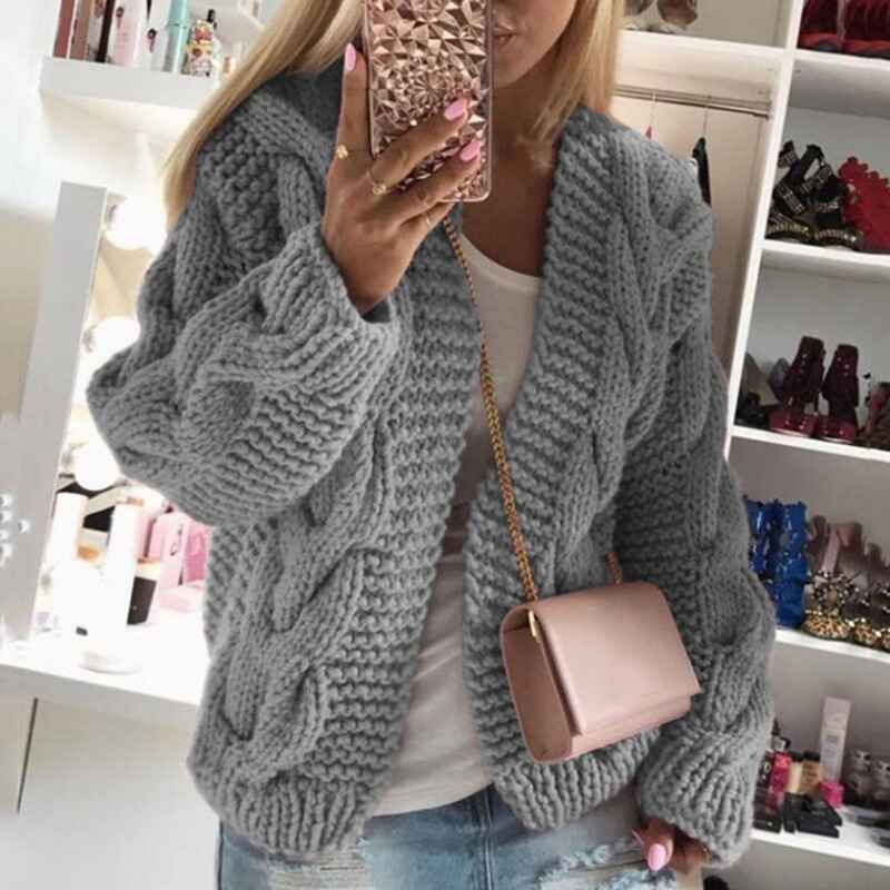 Black-Womens-Winter-Open-Front-Long-Sleeve-Chunky-Cable-Knit-Cardigan-Sweater-Coats-K065