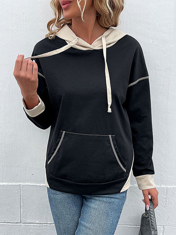 Hoodies- Oversized Kangaroo Pocket Hoodie - Hooded Sweatshirt- - IndioGear Fashion and Gear