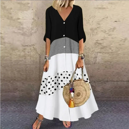 Maxi Dresses- Casual Loose Fit Maxi Dress for Outdoor Gatherings& Summer Events- - Pekosa Women Fashion