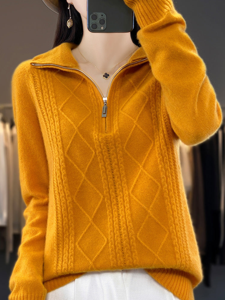 Harriet® | Einfarbiger Pullover mit Reißverschluss