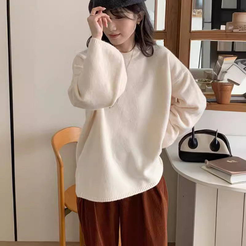 fall outfits 2024 Chic Loose round Neck Sweater for Women 2024 Autumn and Winter New Large Style Lazy Style Pullover Sweater Top