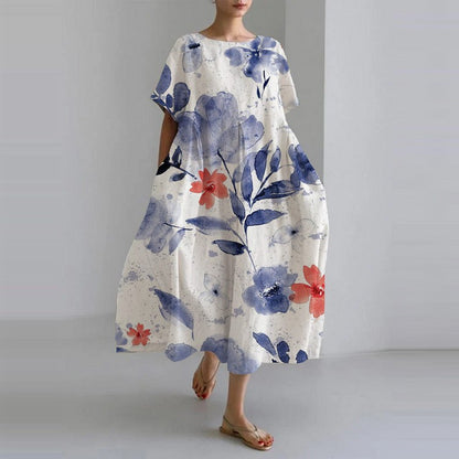 Daphne® | Elegantes Kleid mit blauen Mustern