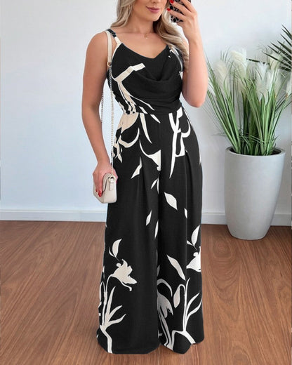 Francine® | Wunderschöner Jumpsuit mit weitem Bein und tropischem Print