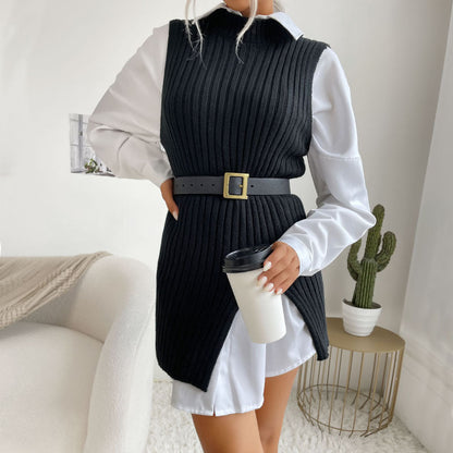 Mid Length Vest Sweater for Early Autumn in the Middle East    