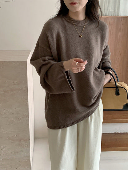 fall outfits 2024 Chic Loose round Neck Sweater for Women 2024 Autumn and Winter New Large Style Lazy Style Pullover Sweater Top