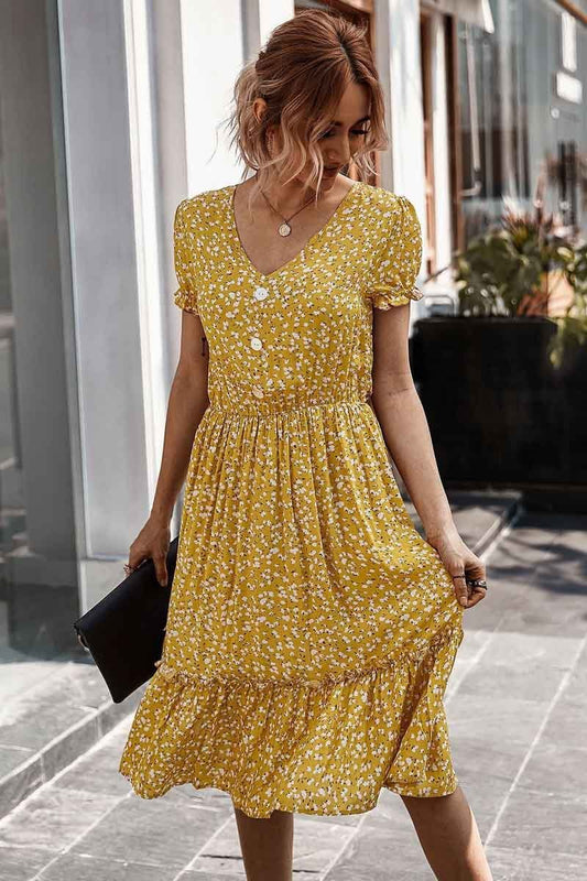 Rodress-cute-floral-print-v-neck-dress