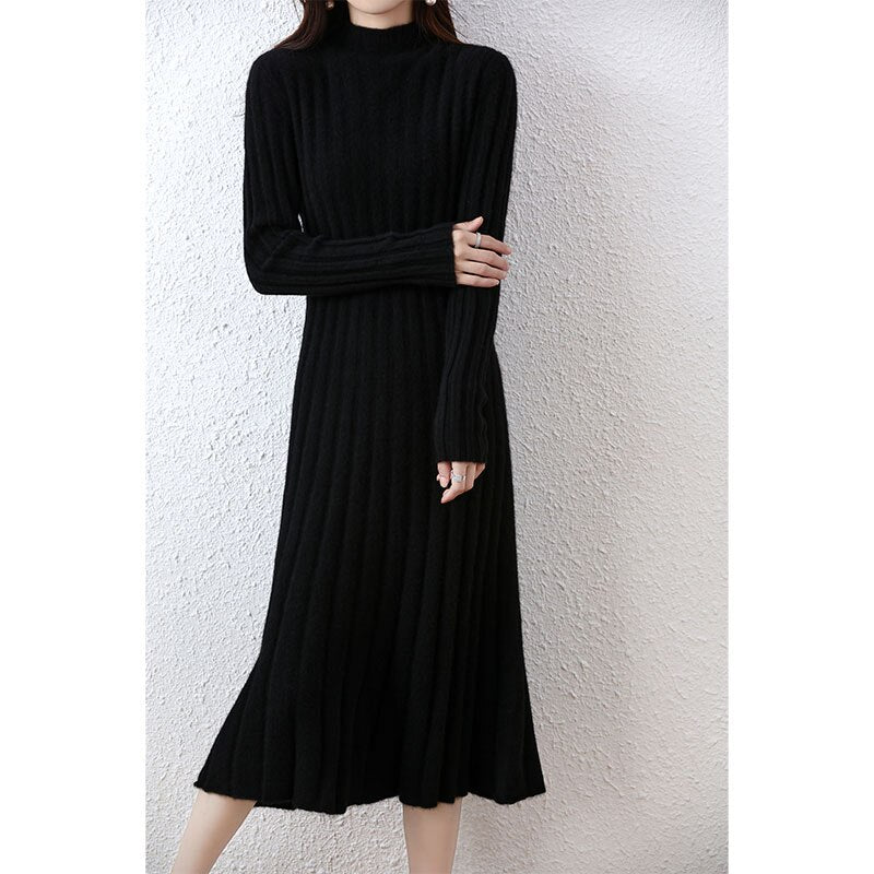 Cozy and Comfortable Wool Midi Dress - BEYOND