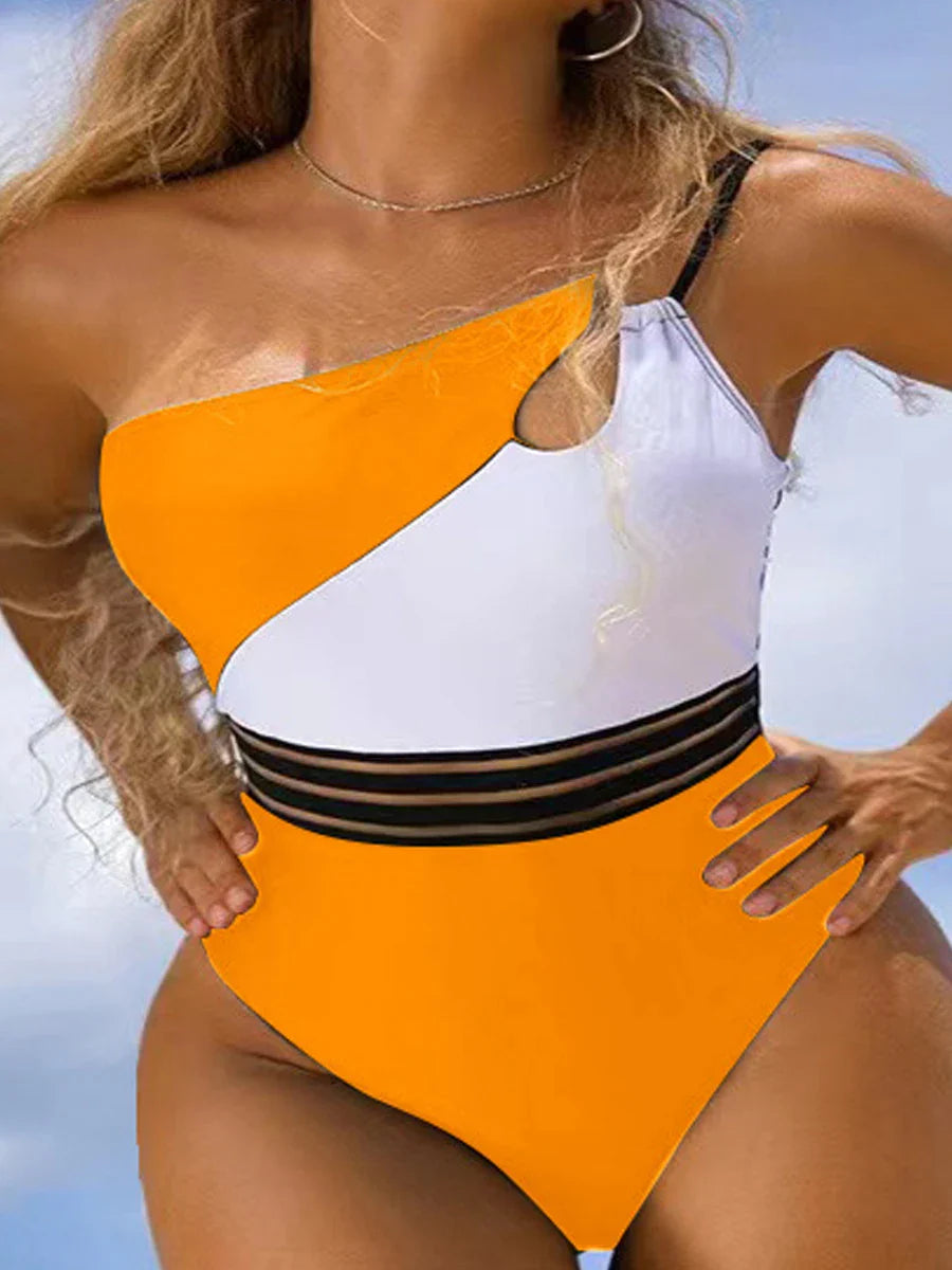 Amelia® | Bikini-Badeanzug für Frauen Stoff-Panel Patchwork Körper