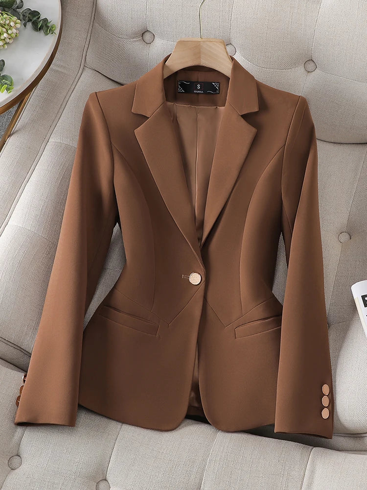 Women Formal Blazer Beige Coffee Black Coats