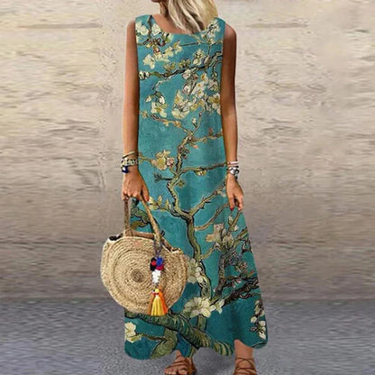 Bethany® | Elegantes bedrucktes ärmelloses Kleid mit O-Ausschnitt