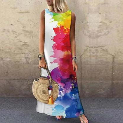 Bethany® | Elegantes bedrucktes ärmelloses Kleid mit O-Ausschnitt