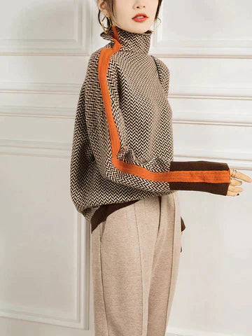 Lyra® | Elegant gemusterter Turtle-Neck Pullover