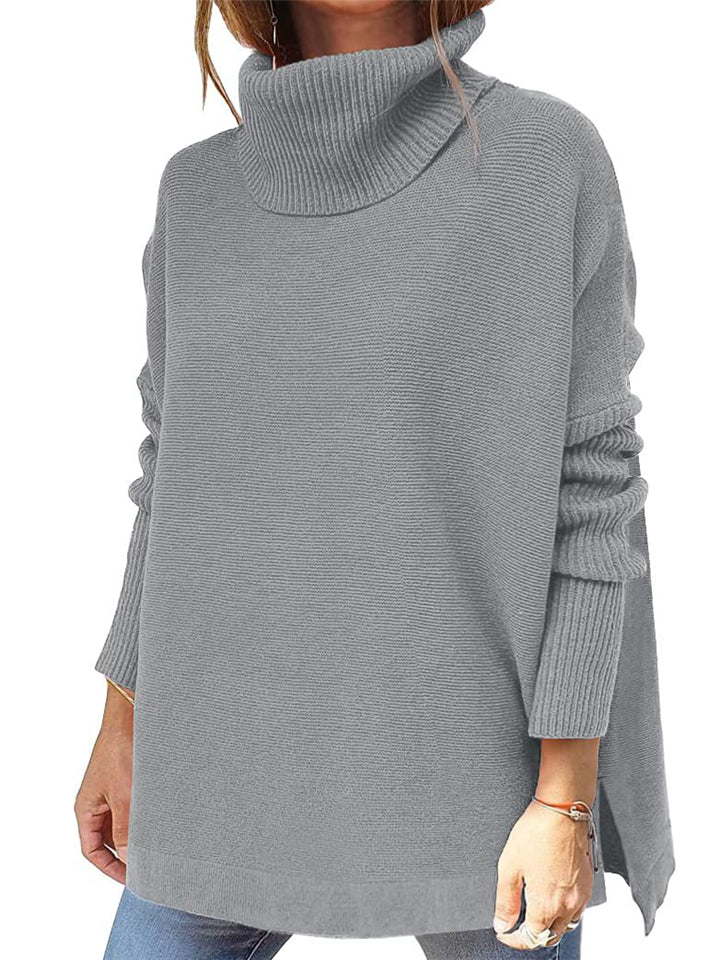 Simple Style Comfy Turtle Neck Solid Color Sweater For Women Shopvhs.com