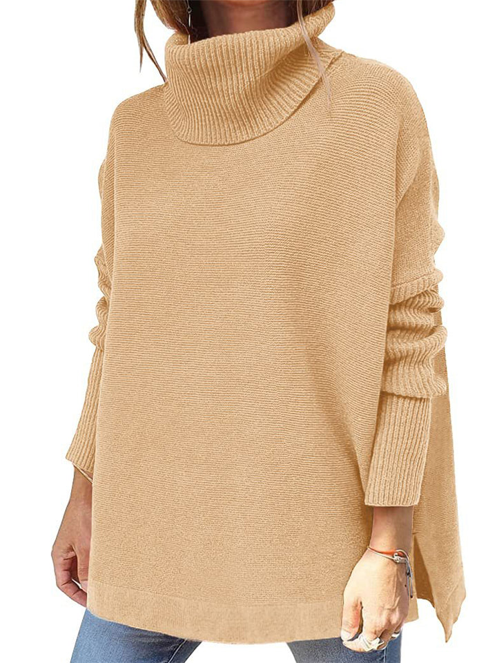 Simple Style Comfy Turtle Neck Solid Color Sweater For Women Shopvhs.com