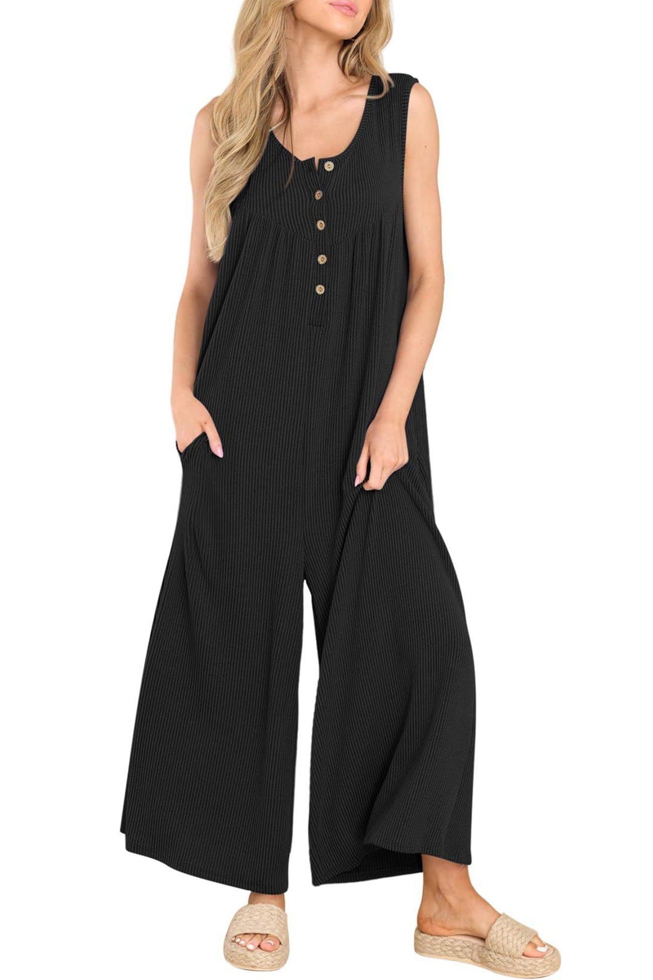 Diana® | Einreihige ärmellose Jumpsuits mit Taschen