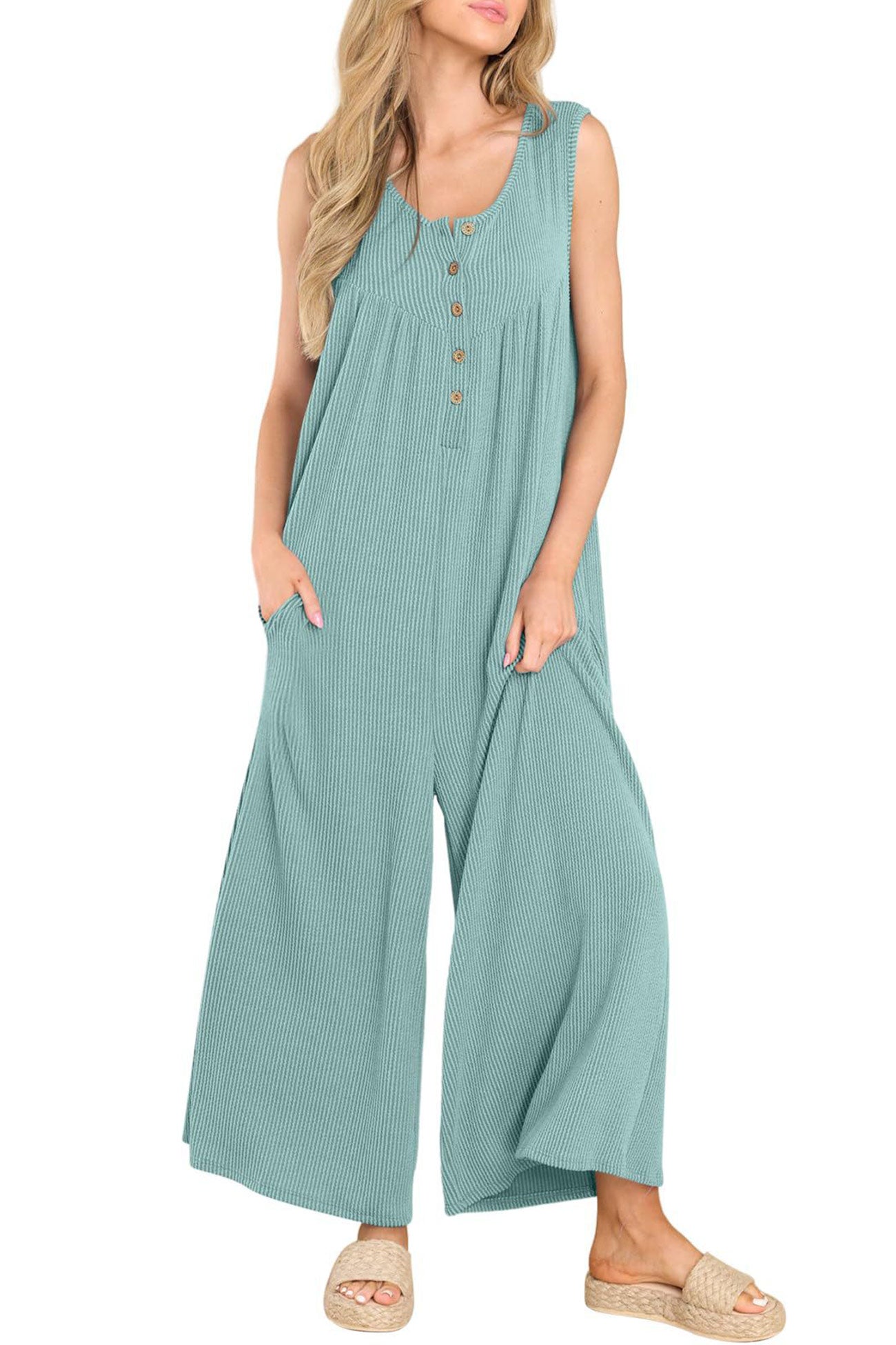 Diana® | Einreihige ärmellose Jumpsuits mit Taschen