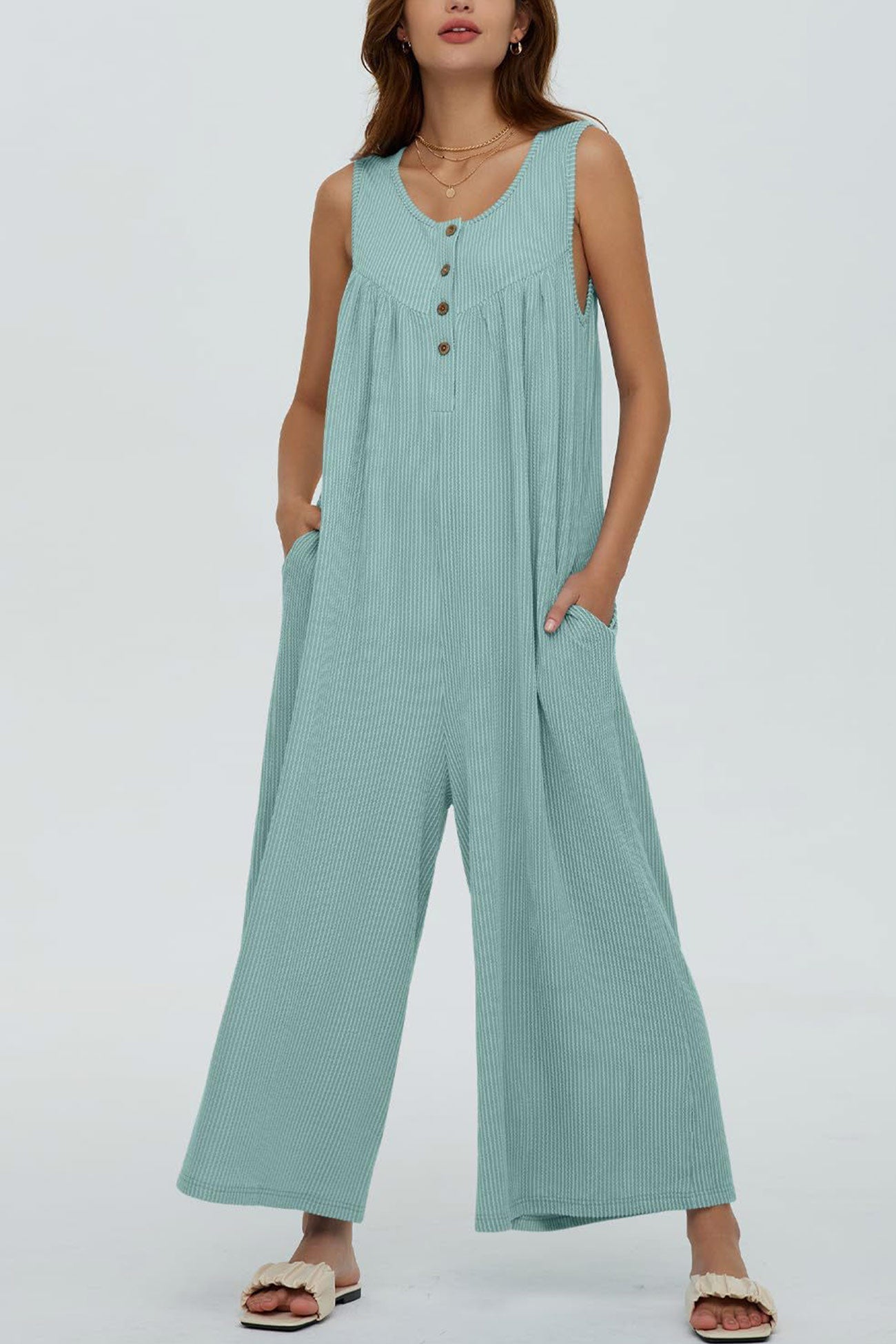 Diana® | Einreihige ärmellose Jumpsuits mit Taschen