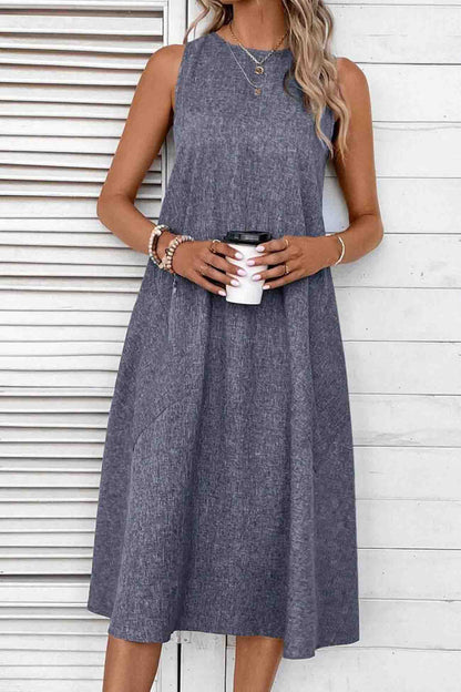 Greta® | Sleeveless Pocket Midi Dress