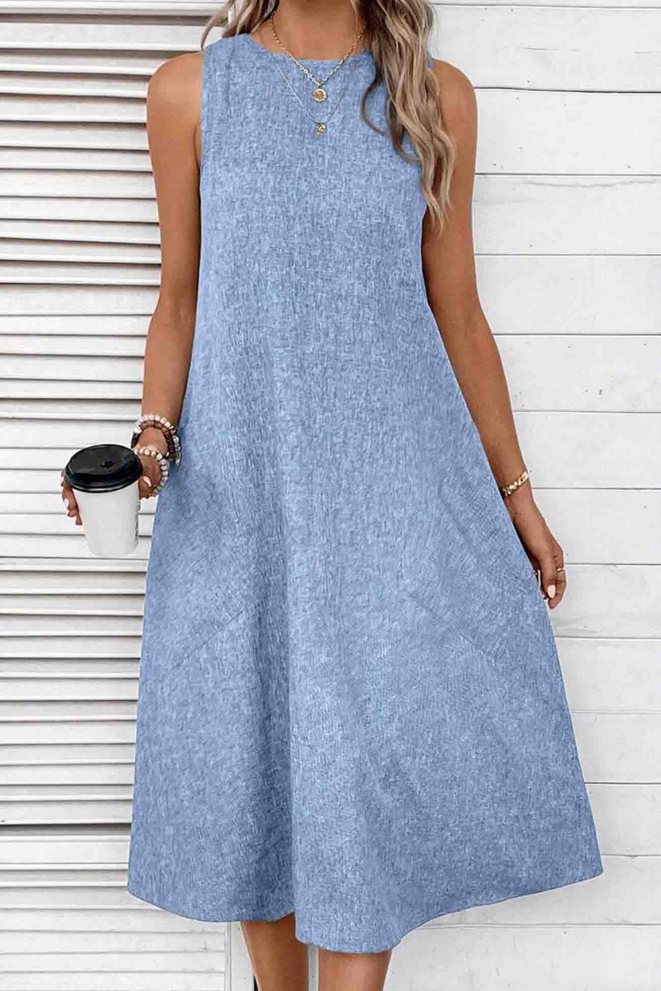 Greta® | Sleeveless Pocket Midi Dress