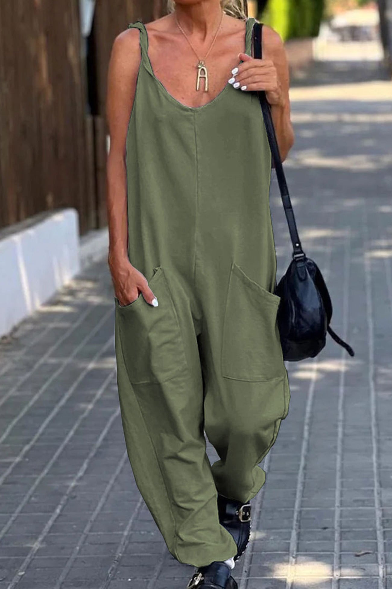 Emerald® | Solide Pocketed Cami Jumpsuits