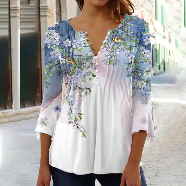 Lieke® | Stylische Bluse mit V-Ausschnitt und Buttons