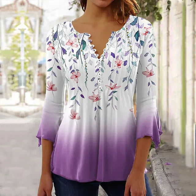 Lieke® | Stylische Bluse mit V-Ausschnitt und Buttons