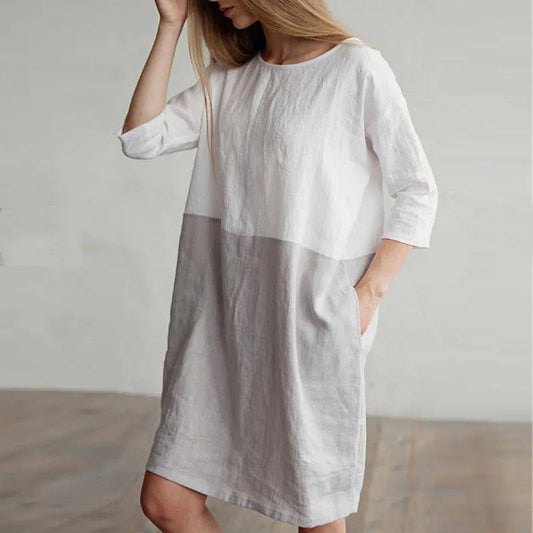 Elena® | Grey linen dress