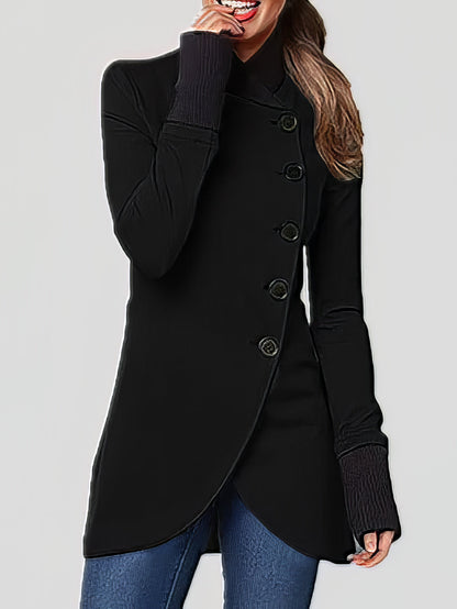 Women's Coats Single-Breasted Long Sleeve Irregular Coat - Coats & Jackets - INS | Online Fashion Free Shipping Clothing, Dresses, Tops, Shoes - 12/11/2021 - 20-30 - COA2111121304